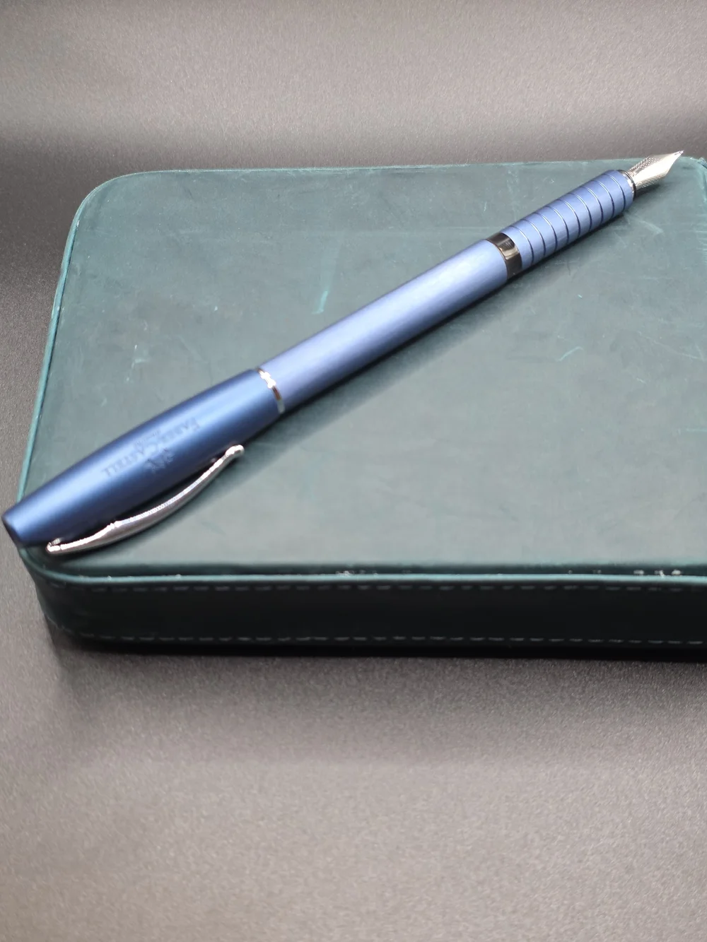 Faber-Castell Essentio Fountain Pen- Matte Blue - Steel Nib, Broad.